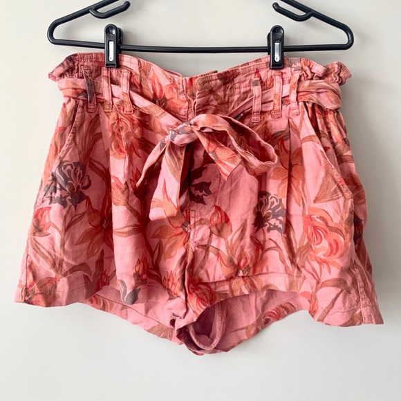 Free People Floral Tie Shorts - Picture 3 of 6